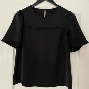 NWOT J.Crew 365 Short Sleeve Top in Black Size 2
